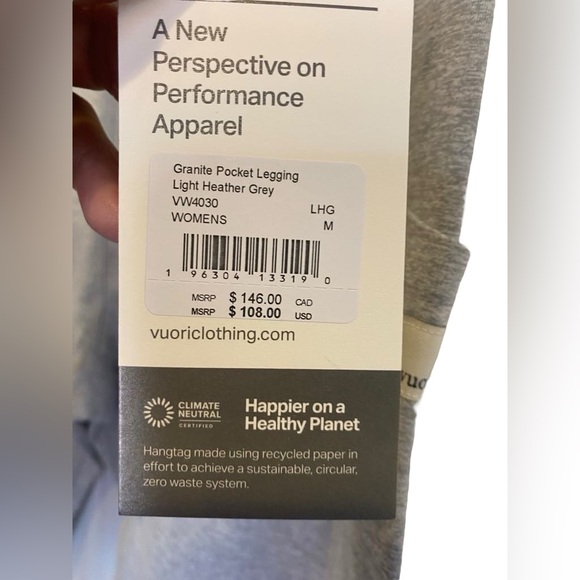 NWT Vuori granite pocket leggings Size M - Picture 5 of 6